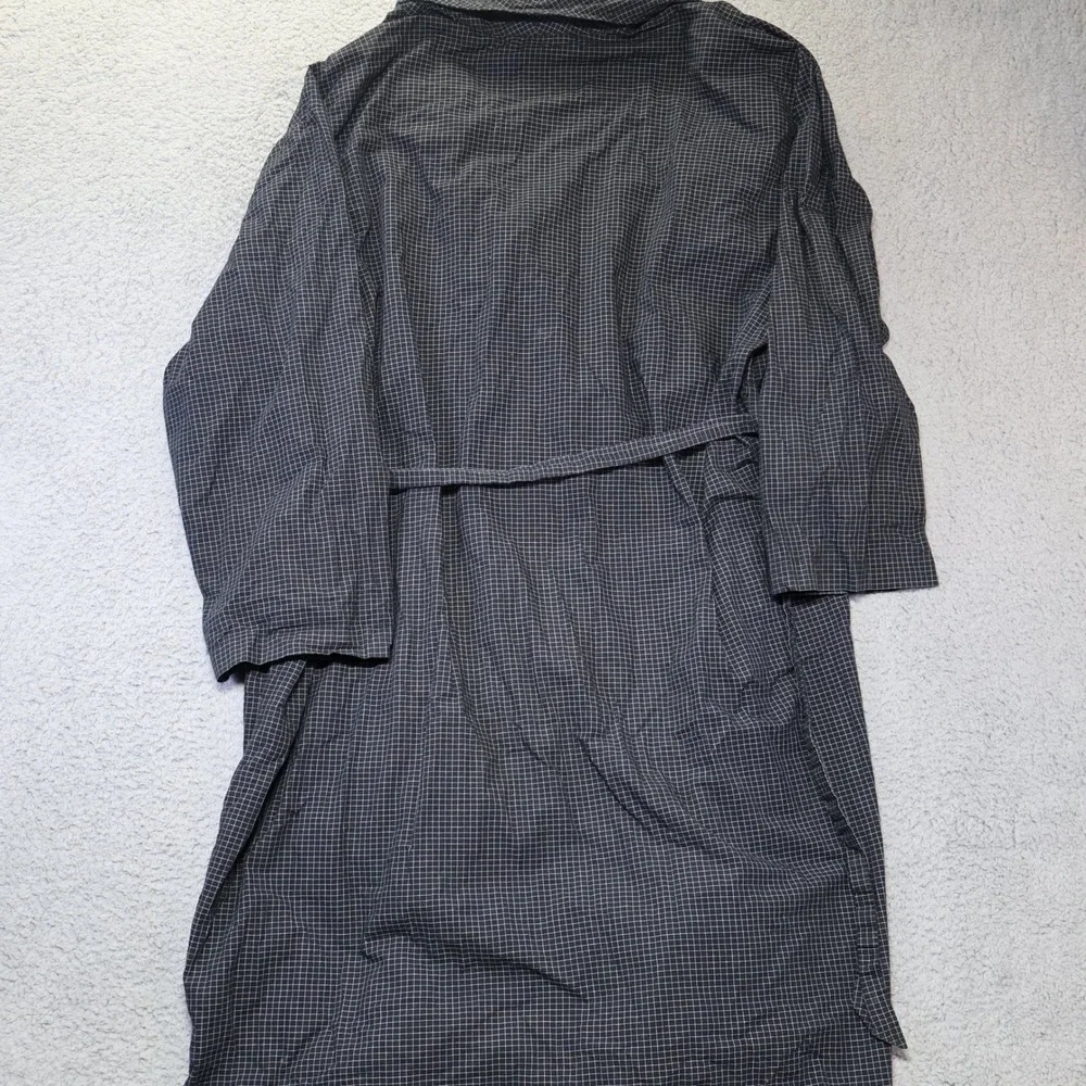 Polo Ralph Lauren‎ Mens Robe Navy Blue White Grid Check Cotton L/XL Sleepwear